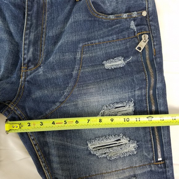 Heritage America Jeans Mens 40x34 Actual W40xL32 Vndls 1776 Destroyed Blue Denim - Picture 5 of 16